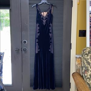 Navy velvet dress